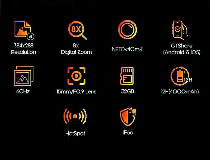 接続し 4000mAhのバッテリー容量を持つこの熱画像モノキュラで冒険を記録してください 1