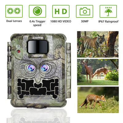 DC12V二重レンズ1080Pの野性生物の道のカメラ13MP CMOS白熱カム無し