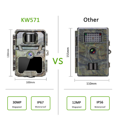 KW571 工場 OEM ODM ミニ 野生動物 偵察 タイムラップス トレイル カメラ IP67 無光 CMOS センサーとSD メモリ 夜景