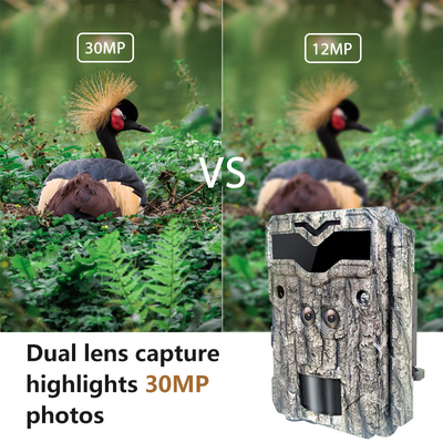 30MP カモフラージュ 狩猟カメラ 1080P ビデオ PIR 機能 48pcs IR LEDS 省エネ 20ヶ月 待機時間 防水