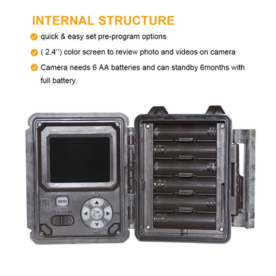 KW561 トレイルインファカメラ ミニ 30MP 0.25s スピード 4K ビデオ解像度 防水 CMOS センサー SD Me