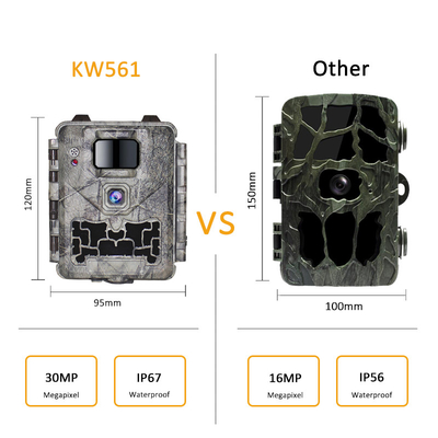 KW561 トレイルインファカメラ ミニ 30MP 0.25s スピード 4K ビデオ解像度 防水 CMOS センサー SD Me