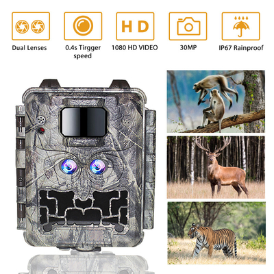 KW591 野生生物カメラ 無光 双センサー 1080P 防水 IP67 0.4s トリガー速度 512GB までのストレージ 狩猟カメラ