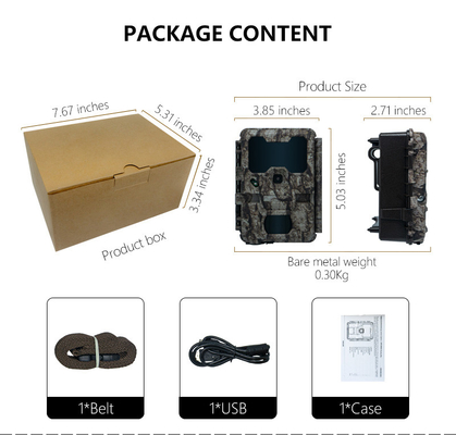 KW865 WIFI 隠しカメラ 防水 IP67 20MP 0.6s トリガー速度 512GB までのストレージ ナイトビジョントライル カメラ