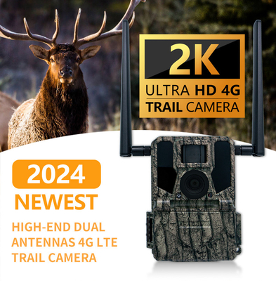 2024 最新のハイエンド4G無線狩猟カメラ KW897 ダブルアンテナ100フィートの夜間範囲 36MP 2Kビデオ 30fpsの野生動物