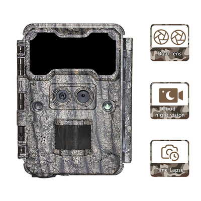 屋外狩猟カメラ KW696 デュアルレンズ 30MP 防水 IP67 512GB までの1080p ナイトビジョン