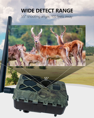 屋外野生生物追跡カメラ スイムカード付き 4G 割引 24MP 1080P 30fps GSM 4G APP 防水 IP67 狩猟太陽光パネル