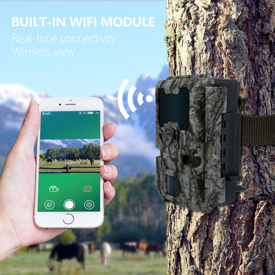 WIFI接続付きの狩猟カメラ KW865 防水 IP67 IRフラッシュ範囲最大82フィート 夜間視力20MP/1080P 野生動物観察
