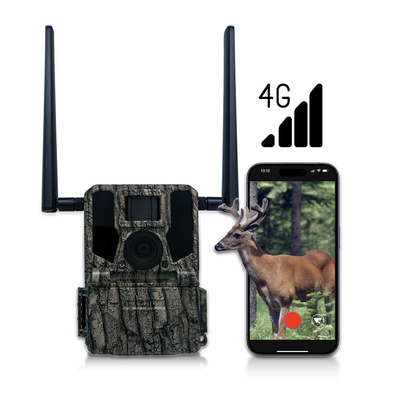 狩猟・トレイルカメラ 太陽光パネル 4G 無線カメラ KW897 ダブルアンテナ 100フィート ナイトレンジ 36MP 2Kビデオ 30fps