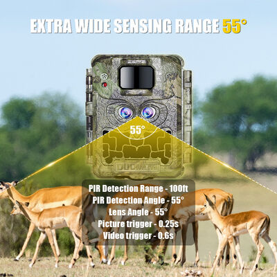 野生動物の観察とセキュリティのための24インチ画面赤外線ナイトビジョンを備えたIP66防水狩猟用カメラ