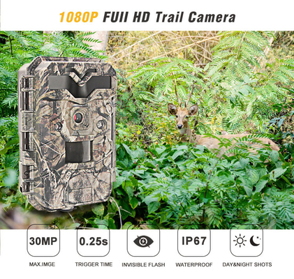30MP 1080P HD ハンティング ワイルドライフ トレイル カメラ グロー赤外線 LED なし