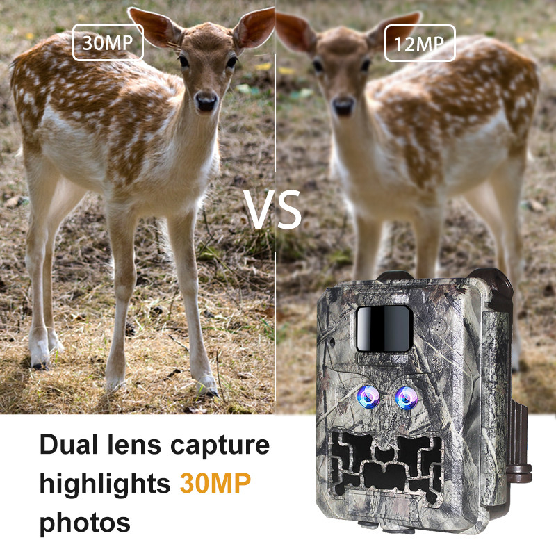 野生動物カメラ KW591 ライトのないダブルセンサー 1080P 防水 IP67 0.4s 起動速度 512GB までのストレージ 狩猟カメラ