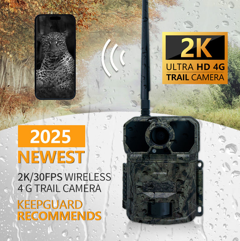 2024 最新の4Gワイヤレス試験カメラ KW896 30MP 0.15秒 触発速度 100フィート 夜間範囲 防水 IP65 狩猟カメラ