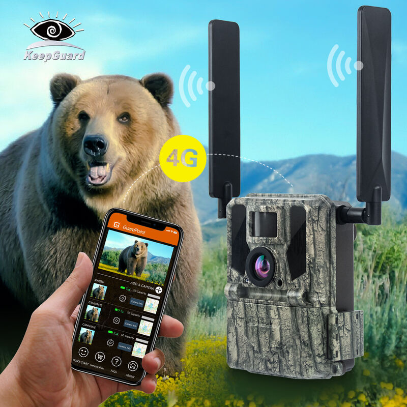 リモートビュー機能と堅牢なハウジングを備えた4Gトレイルカメラ。遠隔地での詳細な画像キャプチャに最適